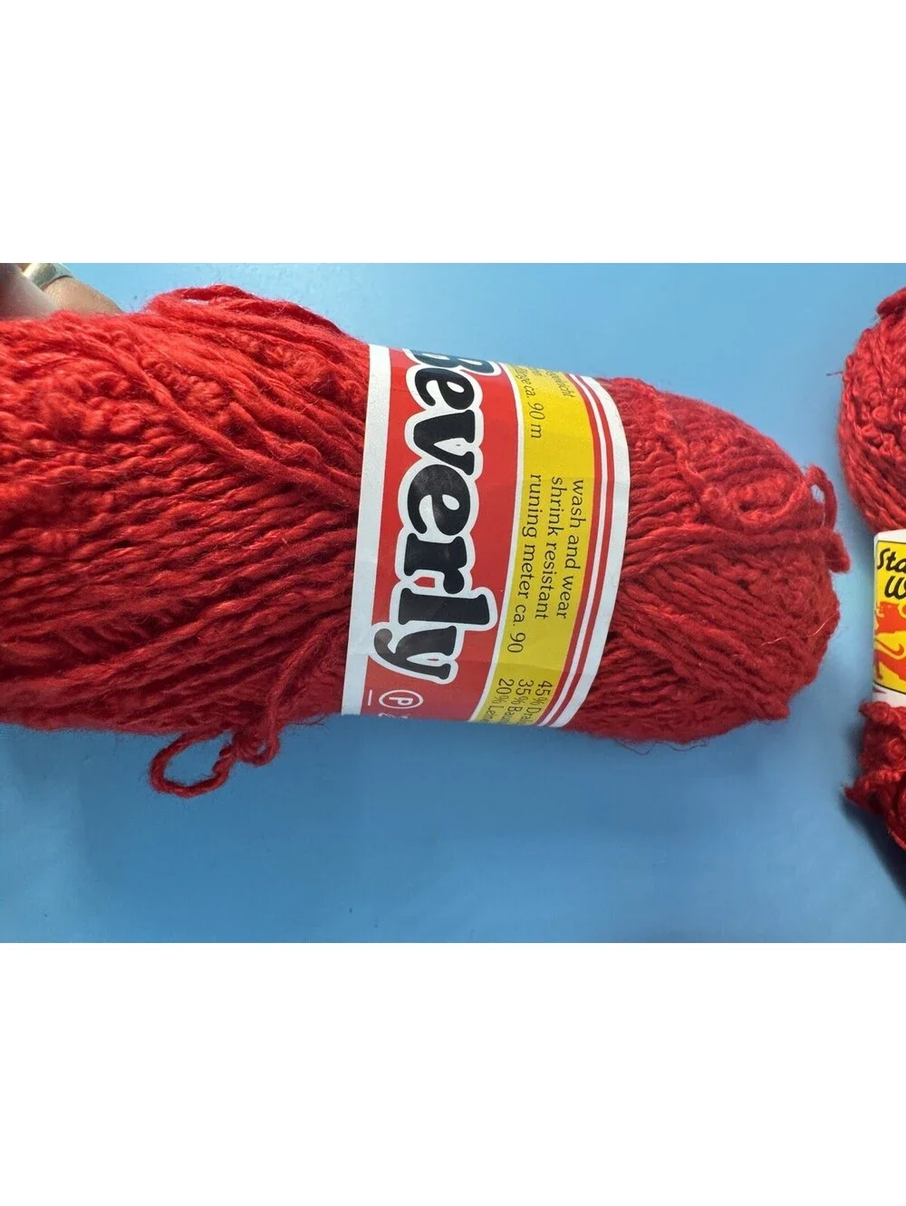 Lot of 6 Beverly Yarn Red Color 1370 50g Acrylic Cotton Linen Knitting Crochet